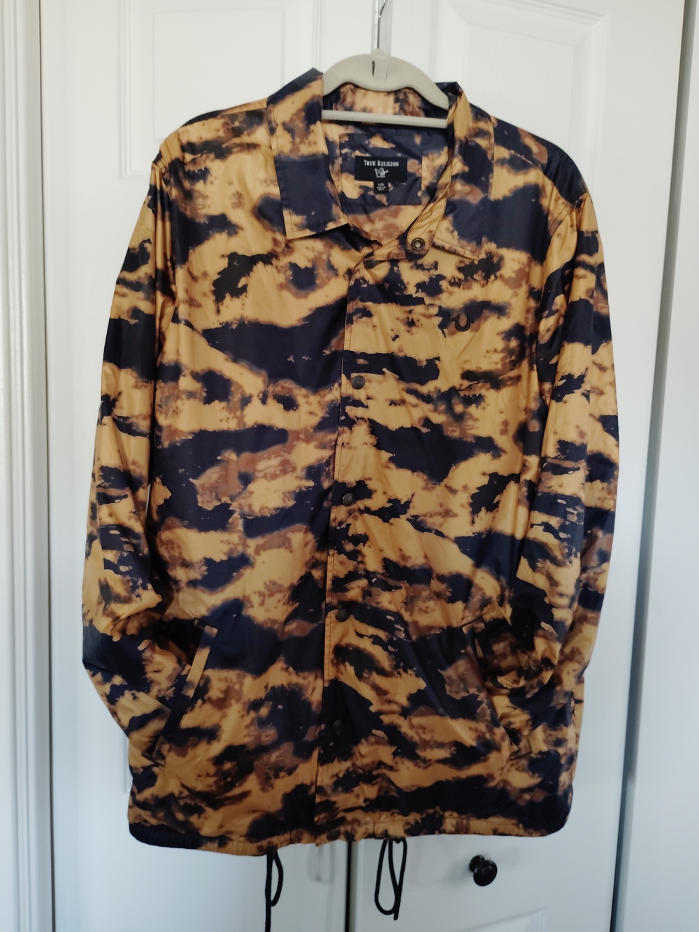 True Religion Lightweight  Brown & Black Tie-dyed Windbreaker Size L